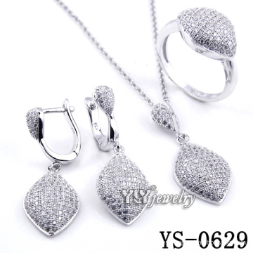La joyería de plata de la manera, micro pavimenta la joyería fijó (YS-0629)